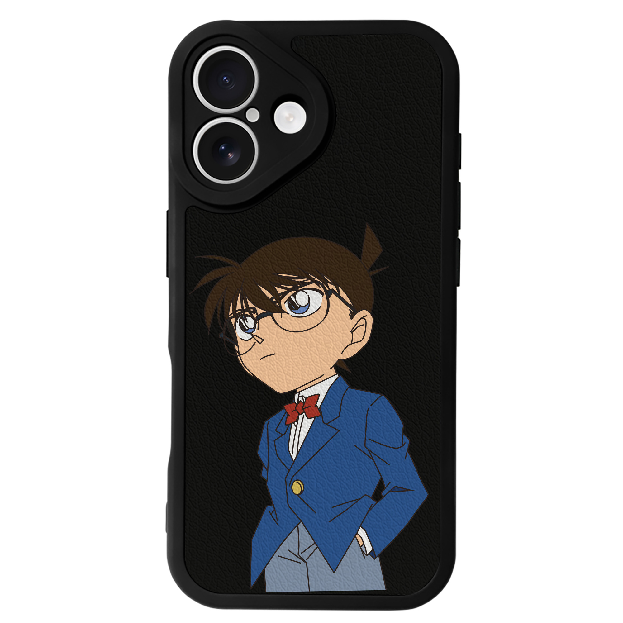 （画像用） 名探偵コナン 江戸川 コナン Detective Conan Conan Edogawa 【iPhone 16シリーズ対応】シリコンスマホケース（レザー調） 材質：シリコン
